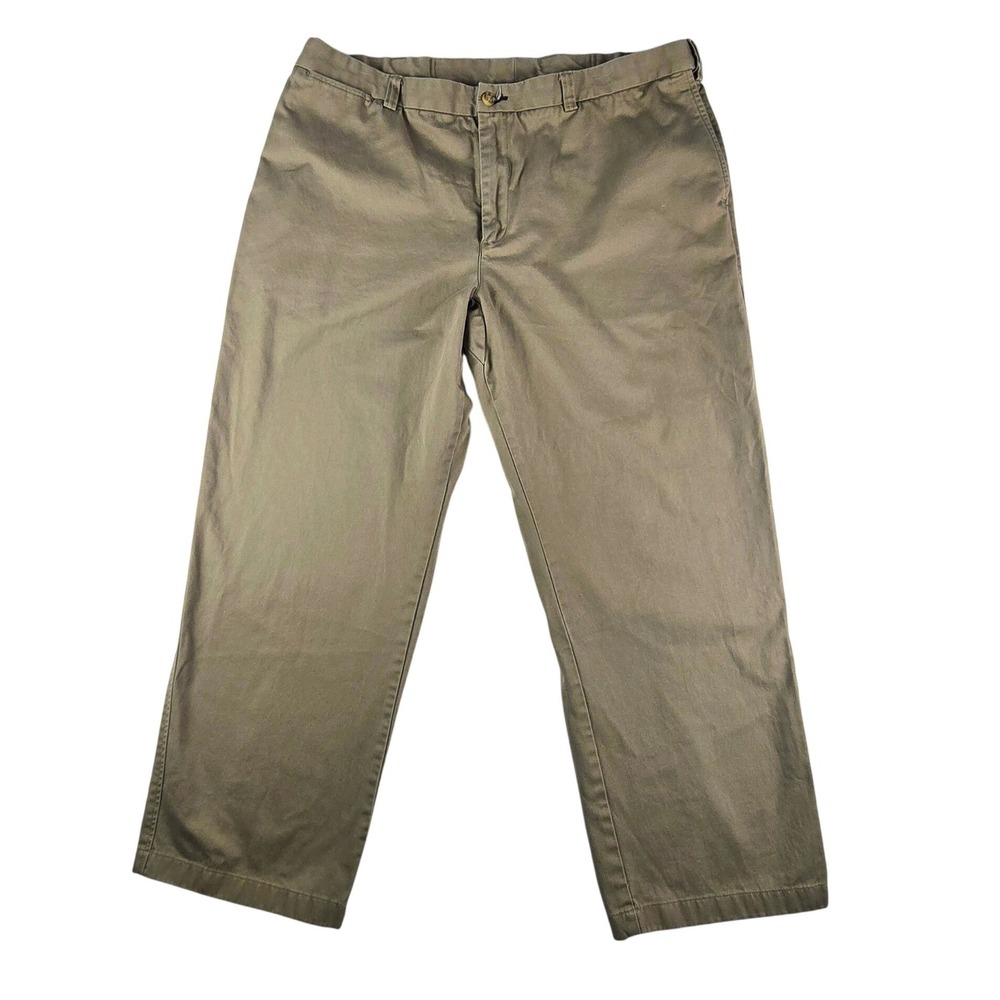 Duluth Trading Co Chino Pants Mens 42x30 Khaki Flat Front Cotton Twill Workwear